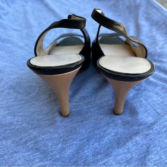 Nine West Snowball Heels Slingback Pump in Black Open Toe/Peep-toe - Picture 4 of 7